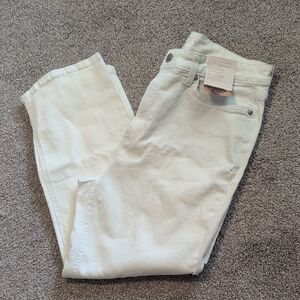 LC Lauren Conrad Off-White Cropped Ankle Jeans